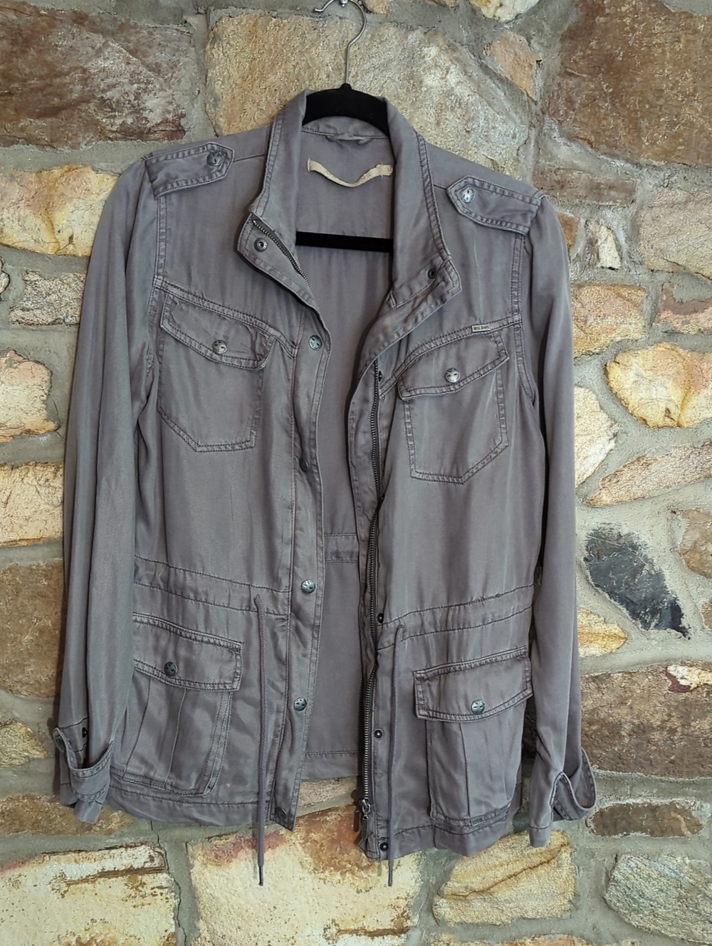 Max Jeans Tencel Utility Jacket in Taupe Gray